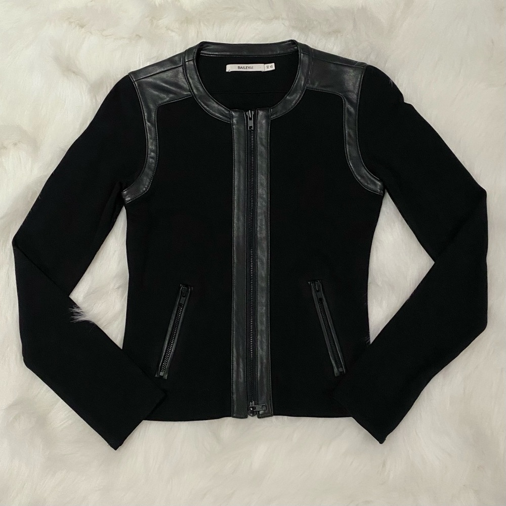 BAILLY 44 Motorcycle Jacket W/ Faux Leather - XS